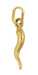 Small Italian Horn Charm Pendant in 18 Karat Yellow Gold