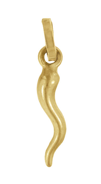 Small Italian Horn Charm Pendant in 18 Karat Yellow Gold