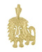Lion Pendant Charm in 14 Karat Yellow Gold