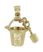 Sand Pail and Shovel Movable Charm in 14 Karat Gold