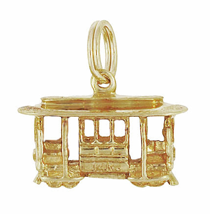 San Francisco Cable Car Vintage Charm in 14K Gold