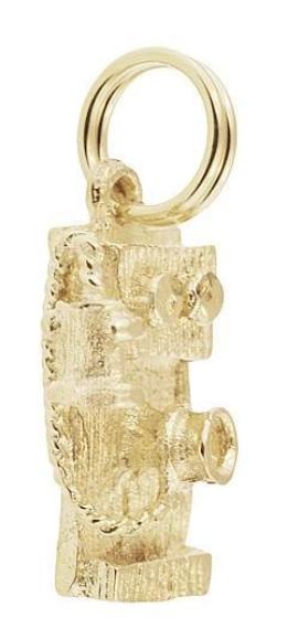 Antique Wall Telephone Charm in 14 Karat Gold - alternate view