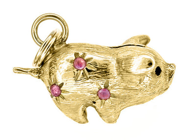 Piggy Bank Charm in 14 Karat Gold