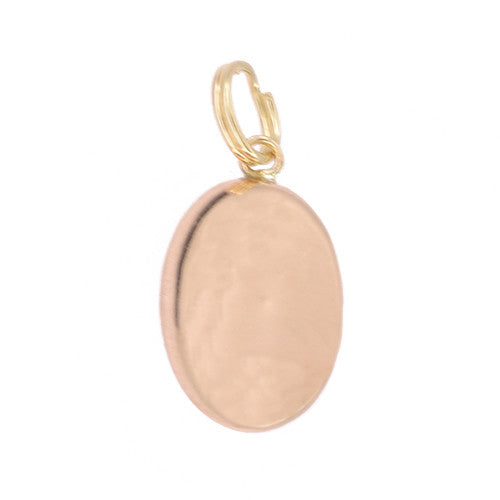 1950's Vintage Puffed Oval Pendant with Pearl in 14 Karat Rose Gold - Item: C766 - Image: 2