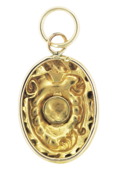 Oval Antique Victorian Rose Cut Diamond Pendant in 14 Karat Gold - Item: C774 - Image: 2