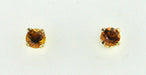 Citrine Stud Earrings in 14 Karat Yellow Gold