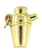Vintage Cocktail Shaker Charm in 10K Yellow Gold - Bartender's Pendant -  C106