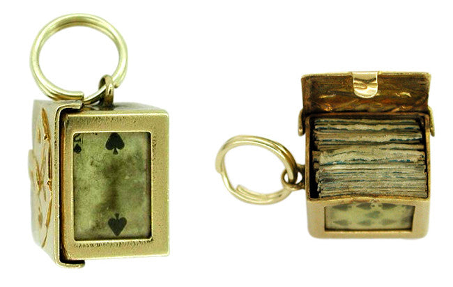Deck of Cards Movable Charm in 14 Karat Gold - Item: C131 - Image: 2