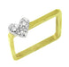 Vintage Diamond Set Heart Square Ring in 14 Karat Gold