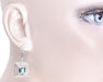 Art Deco Filigree Prasiolite Green Amethyst Drop Earrings in Sterling Silver