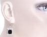 Art Deco Filigree Black Onyx Antique Style Earrings in Sterling Silver