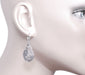 Art Deco Diamond Filigree Teardrop Dangling Earrings in Sterling Silver
