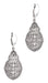 Art Deco Diamond Filigree Teardrop Dangling Earrings in Sterling Silver