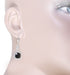 Filigree Cushion Cut Black Onyx Art Deco Drop Earrings in Sterling Silver