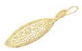 Art Deco Dangling Leaf Sterling Silver Filigree Diamond Earrings with Yellow Gold Vermeil
