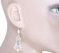 Art Deco Sterling Silver Rose de France Amethyst Dangling Filigree Earrings