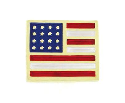Enameled American Flag Pin in Solid 14 Karat Gold