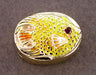 Enameled Fish Slide with Ruby Eye in 14 Karat Gold