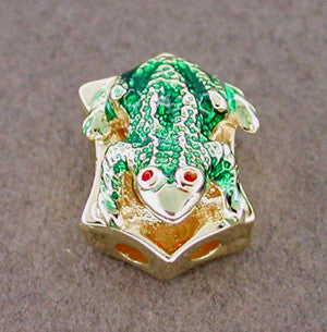 Enameled Frog Slide in 14 Karat Gold - Item: SL9 - Image: 2