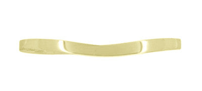 Filigree Scrolls Heart Curved Wedding Band in 14K Yellow Gold - Item: R847Y - Image: 3