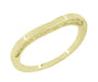 Filigree Scrolls Heart Curved Wedding Band in 14K Yellow Gold