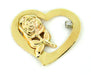 Floating Heart Charm with Diamond in 14 Karat Yellow Gold