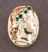 Greco-Roman Classical Profile Slide Set with Emeralds in 14 Karat Gold
