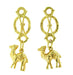 Vintage Dangling Camel Earrings in 18 Karat Yellow Gold