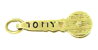 Key to My Heart Moveable Charm in 14 Karat Gold - Item: C138 - Image: 2