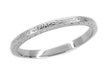 Art Deco Vintage Three Sided Wheat Engraved Wedding Ring Band in Platinum - 2.3mm Wide - MWR109P