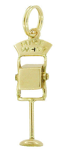 Movable Microphone Charm in 14 Karat Gold