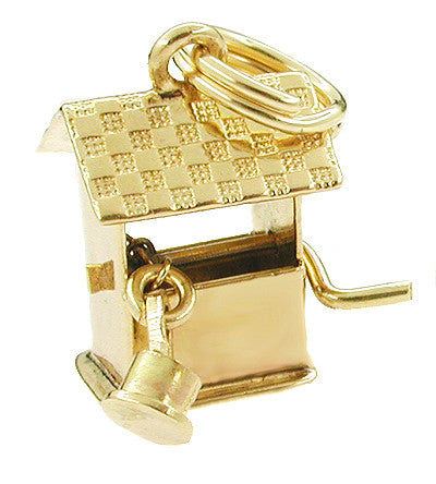 Movable Wishing Well Charm in 14 Karat Gold