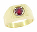 1.19 Carat Mens Ruby Ring in Yellow Gold - Mid Century Modern