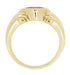 Geometric Art Deco Men's Amethyst Ring in 14 Karat Yellow Gold