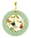 Multicolor Jade Pendant in 14 Karat Gold