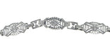 Art Deco Filigree Amethyst Drop Pendant Necklace in Sterling Silver