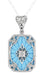 Art Deco Filigree Scrolls Starburst Diamond Set Pendant Necklace in Sterling Silver