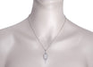 Art Deco Starburst Crystal & Diamond Drop Pendant Necklace in Sterling Silver