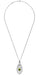 Art Deco Peridot Filigree Oval Pendant Necklace in Sterling Silver