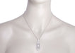 Art Deco Filigree Geometric Diamond Pendant Necklace in Sterling Silver