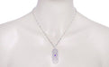Art Deco Amethyst and Diamonds Floral Filigree Pendant Necklace in Sterling Silver