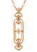 Rose Gold Art Nouveau Antique Filigree Cartouche Fleur De Lys Diamond Pendant - N164RD