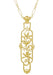 Art Nouveau Cartouche Filigree Lilies Pendant Necklace in Yellow Gold Vermeil over Sterling Silver