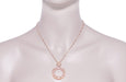 Art Deco Eternal Circle of Love Filigree Pendant Necklace in Sterling Silver with Rose Gold Vermeil
