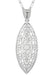 Art Deco Dangling Leaf Diamond Filigree Necklace in Sterling Silver
