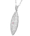 Pink Sapphire Dangling Leaf Art Deco Filigree Necklace In Sterling Silver