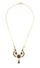 Victorian Bohemian Garnets Teardrop Necklace in Sterling Silver with Yellow Gold Vermeil
