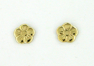 Petite Flower Stud Earrings in 14 Karat Gold