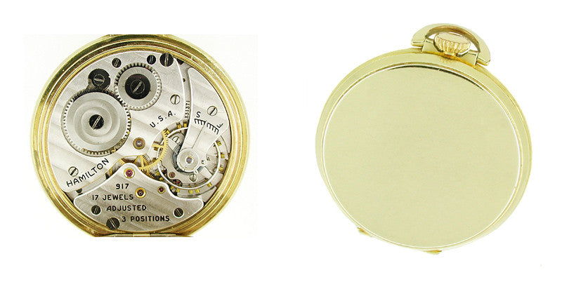 Hamilton Open Face Gold Filled Pocket Watch - 10 Size - Item: PW102 - Image: 2