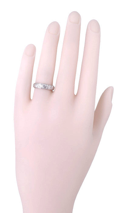 Art Deco Fenwick Diamond Antique Wedding Ring in Platinum - Size 6 - Item: R1008 - Image: 2
